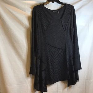 Long grey knit tunic